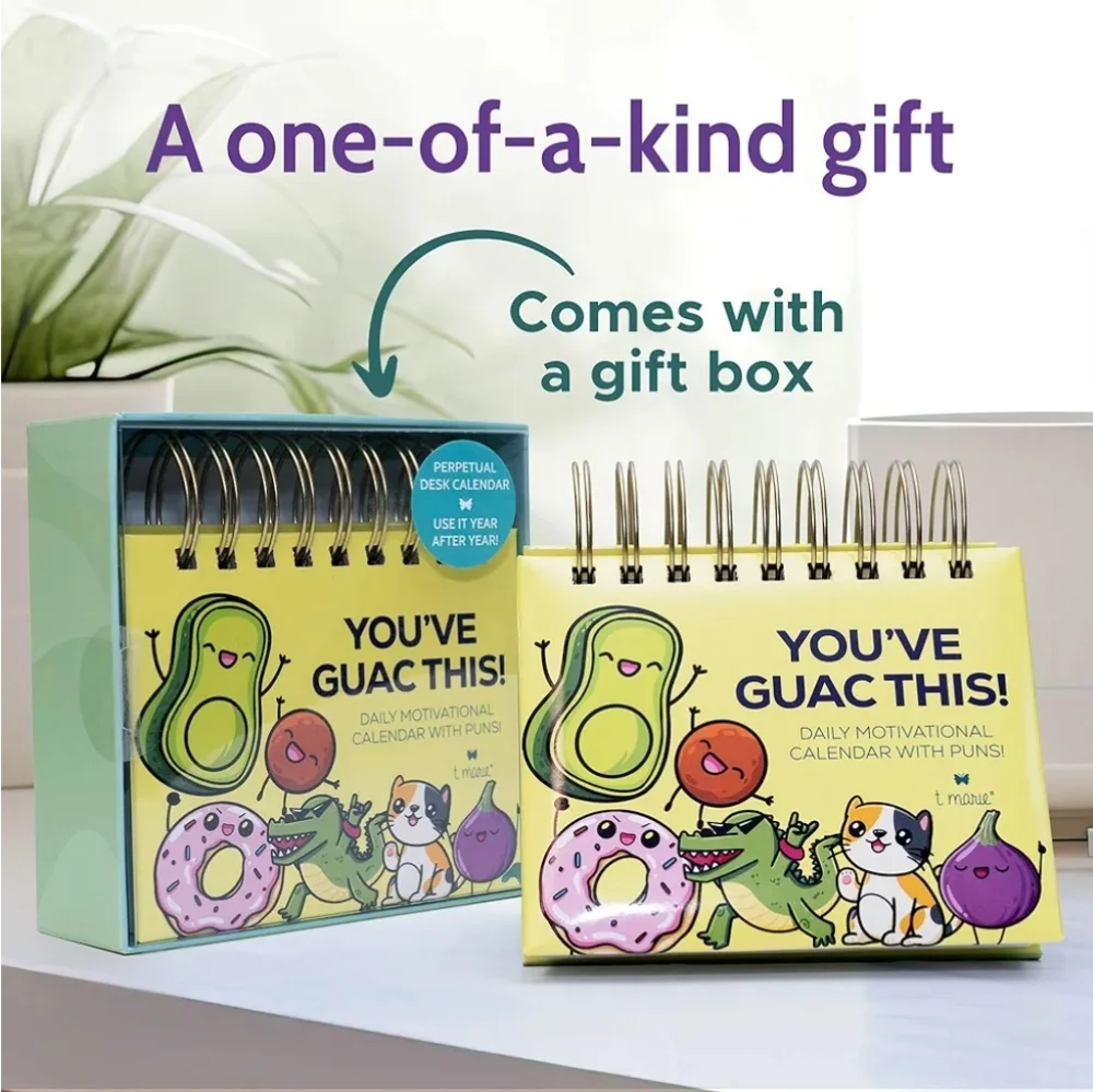 NWT! T MARIE Punny Daily Motivational Perpetural Desk Calendar